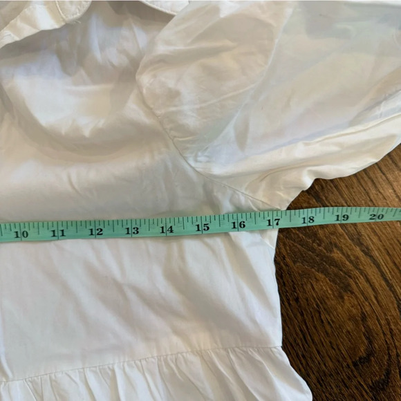 Amadi Cordelia Anthropologie White Crisp Puff Sleeve Tiered Midi Dress XS 1554 - Picture 6 of 13